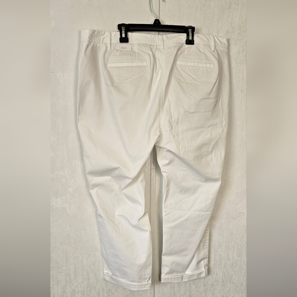 Talbots Womens 16 Petit White Mid Rise Pocketed Relaxed Fit Ankle Chino Pant NWT - Picture 9 of 9
